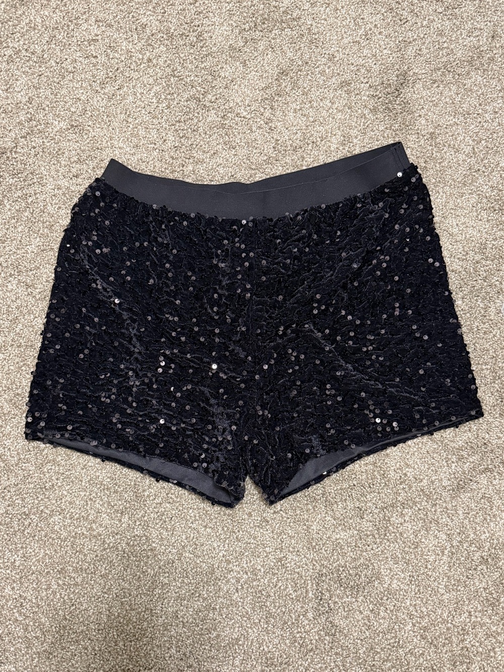 Black Sequin Party Shorts